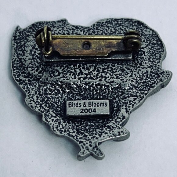 Lot Of 2 Birds & Blooms Pewter Bird & Flower Themed Pin (751) - Picture 5 of 6